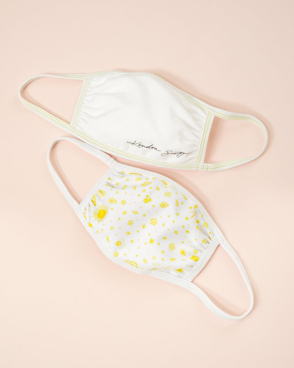 Kendra Scott Face Mask Set of 2 in Yellow & White