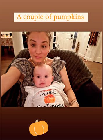 <p>Kaley Cuoco/Instagram</p> Kaley Cuoco shares a selfie with 7-month-old Matilda.