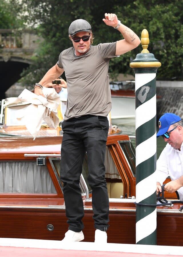 The 55-year-old actor sported his signature newsboy cap!