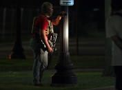 Aug 23, 2020; Kenosha, WI, USA; An armed man is seen outside the Kenosha County Courthouse in Kenosha on Sunday, Aug. 23, 2020. Mandatory Credit: Mike De Sisti/Milwaukee Journal Sentinel via USA TODAY NETWORK/Sipa USA