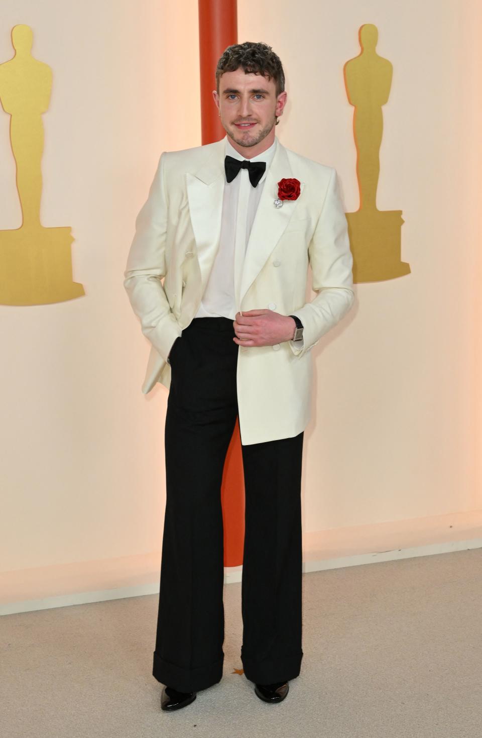 Paul Mescal on the 2023 Oscars red carpet. (Getty Images)