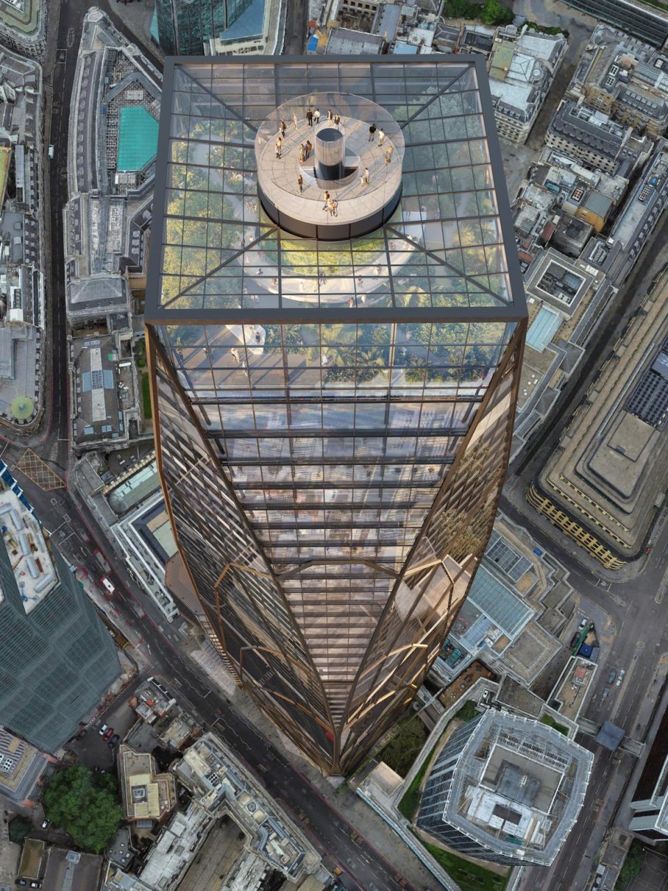 An aerial view of the proposed 55 Bishopsgate tower