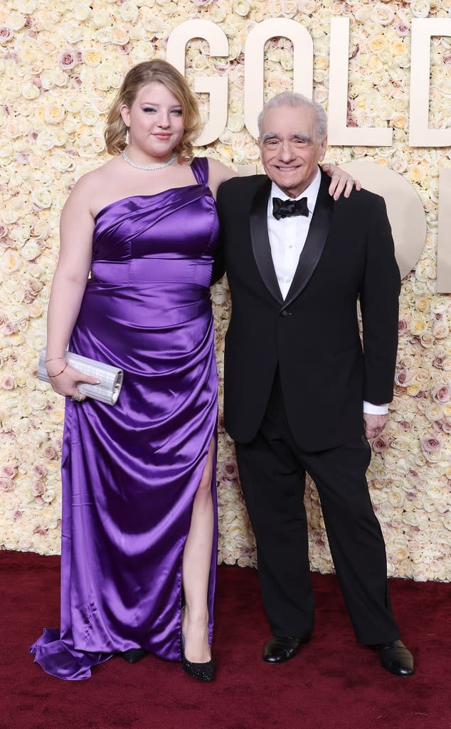 Francesca Scorsese and Martin Scorsese, 81st Golden Globes 2024