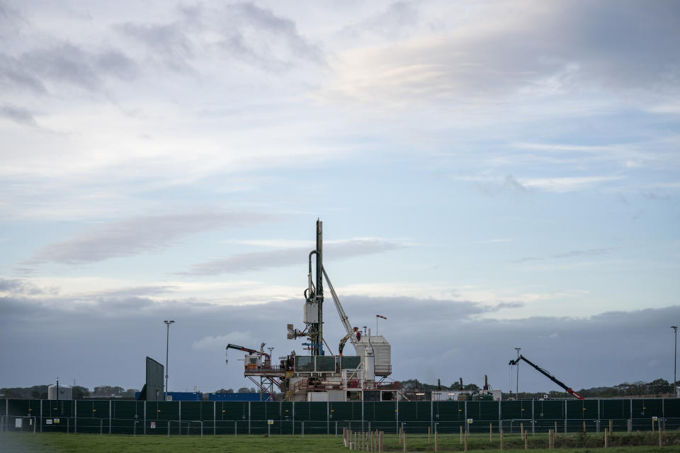 A fracking operation in Blackpool, England