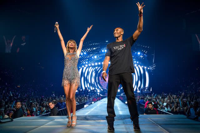 <p>Christopher Polk/Getty Images</p> Taylor Swift and Kobe Bryant at The 1989 Tour in 2015