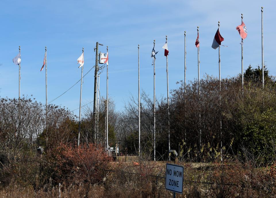 The Nathan Bedford Forrest statue was removed along Interstate 65 on Tuesday, December 7, 2021, during in Nashville, Tenn. 