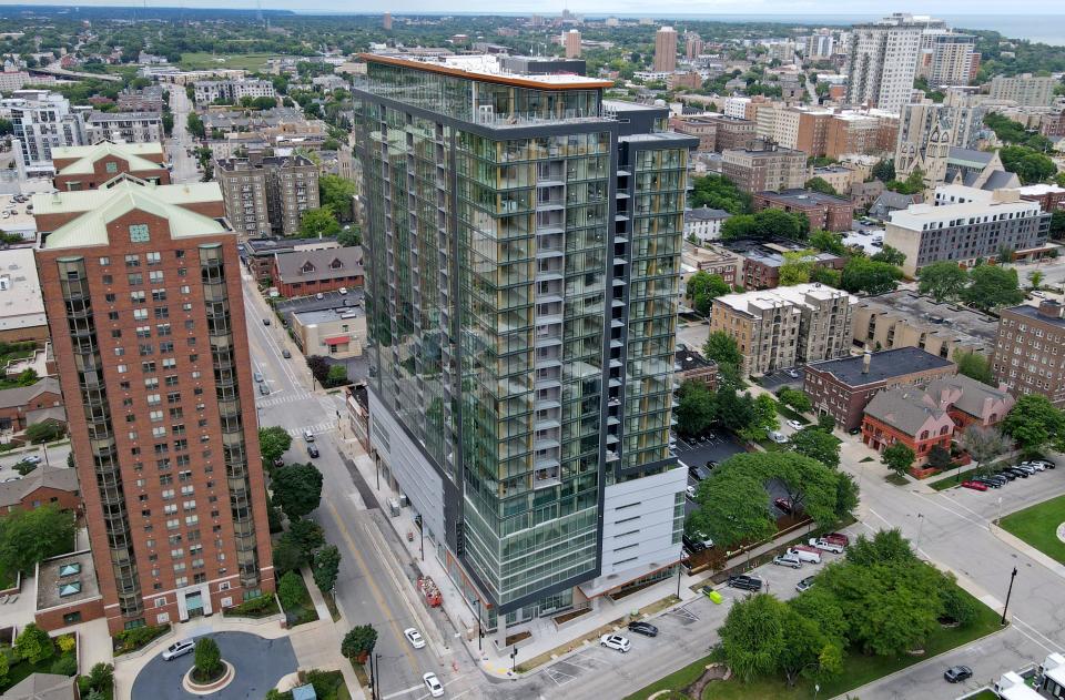 Ascent, the mass timber structure at 700 E. Kilbourn Ave. in Milwaukee, has 259 apartment units.