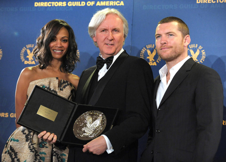 62nd Annual DGA Awards 2010 Zoe Saldana James Cameron Sam Worthington