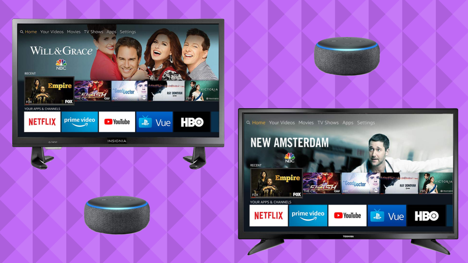 Get a free Echo Dot when you purchase a Fire TV Edition TV (Photo: Amazon/Yahoo Lifestyle)