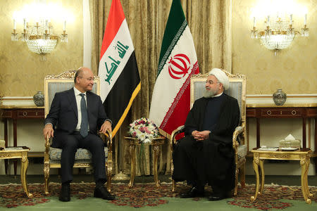 Iran's President Hassan Rouhani meets with Iraq's President Barham Salih in Tehran, Iran, November 17, 2018. Official President website/Handout via REUTERS