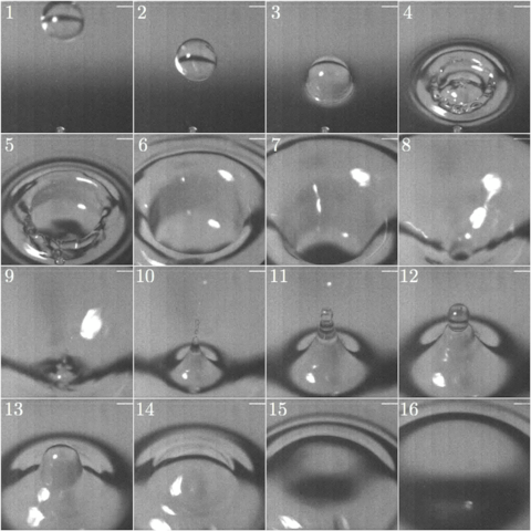 Ultra slow speed cameras and specialist audio recorders were able to pick out the exact moment the sound is produce as a drop hits the surface  - Credit: University of Cambridge 