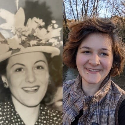 <div><p>"Me and my grandmother. I wish I'd gotten to meet her, but <b>I feel like I carry her with me because we look so alike!</b>"</p><p>—<a href="https://www.buzzfeed.com/emilys197" rel="nofollow noopener" target="_blank" data-ylk="slk:emilys197;elm:context_link;itc:0;sec:content-canvas" class="link ">emilys197</a></p></div><span><a href="https://www.buzzfeed.com/emilys197" rel="nofollow noopener" target="_blank" data-ylk="slk:buzzfeed.com;elm:context_link;itc:0;sec:content-canvas" class="link ">buzzfeed.com</a></span>