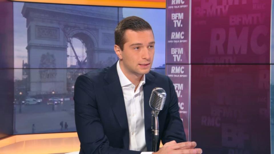 Jordan Bardella sur le plateau de BFMTV-RMC le 20 octobre 2021. - BFMTV