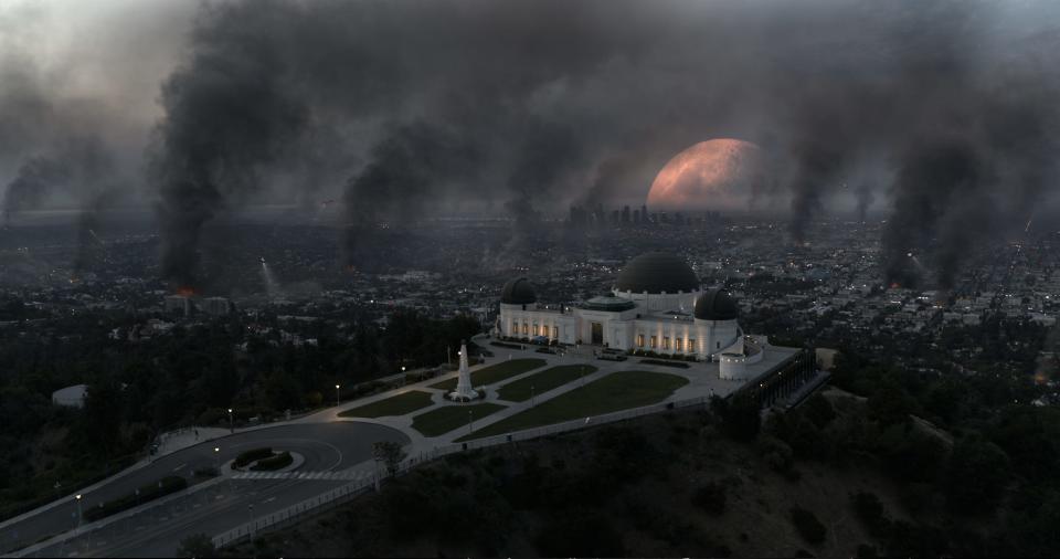 L.A. turns into a disaster area as the moon closes in on Earth in "Moonfall."