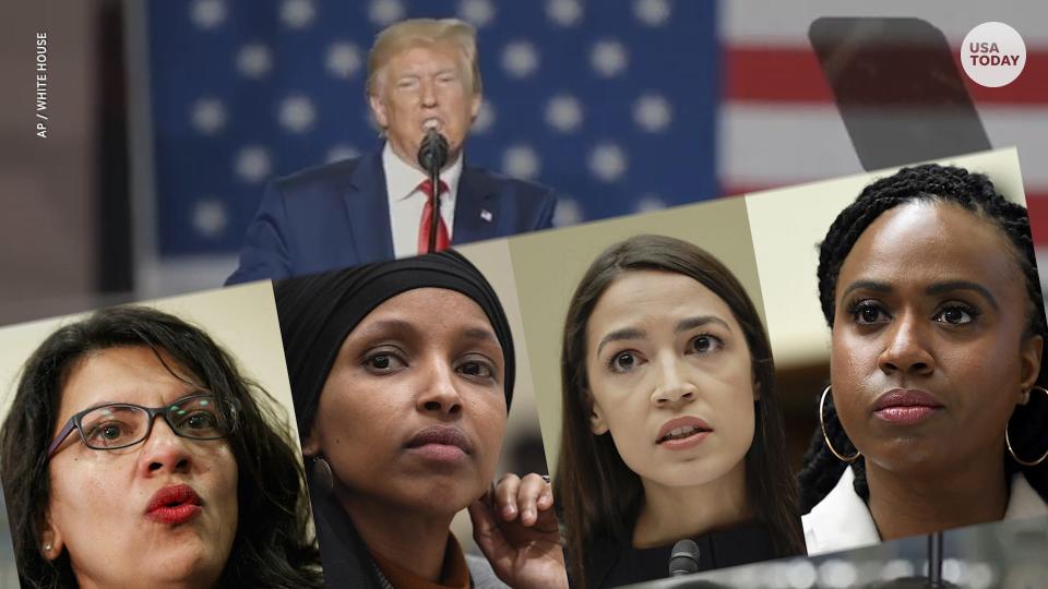 'Squad' congresswomen Rashida Tlaib, Ilhan Omar, Alexandria Ocasio-Cortez and Ayanna Pressley.