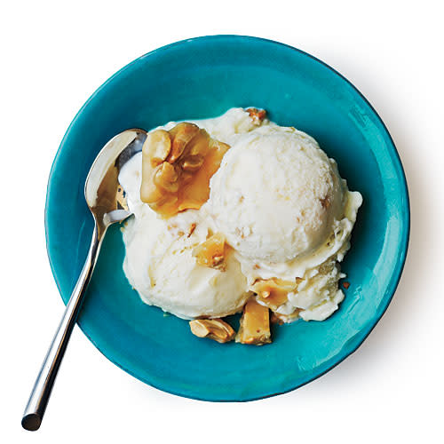 Tangy Ice Cream with Cashew Brittle