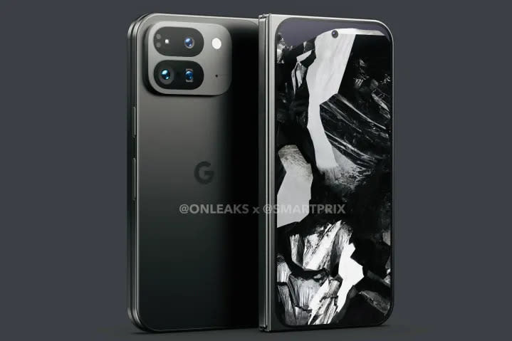 Leaked render of the Google Pixel Fold 2 design.