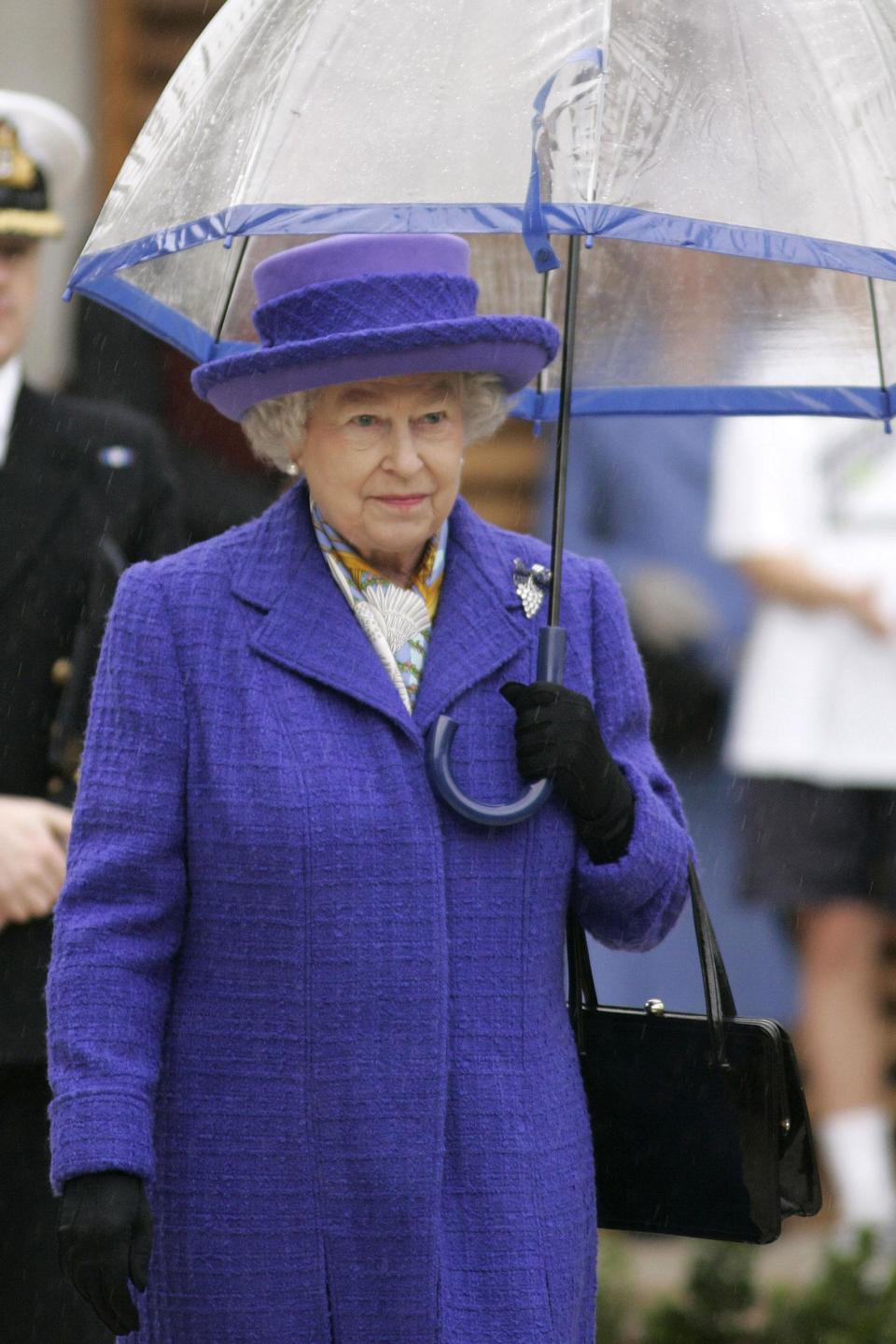 <p>Light blue, navy, pink, yellow, rose - you name a colour, the Queen's got an umbrella to match, it's really quite impressive.</p>