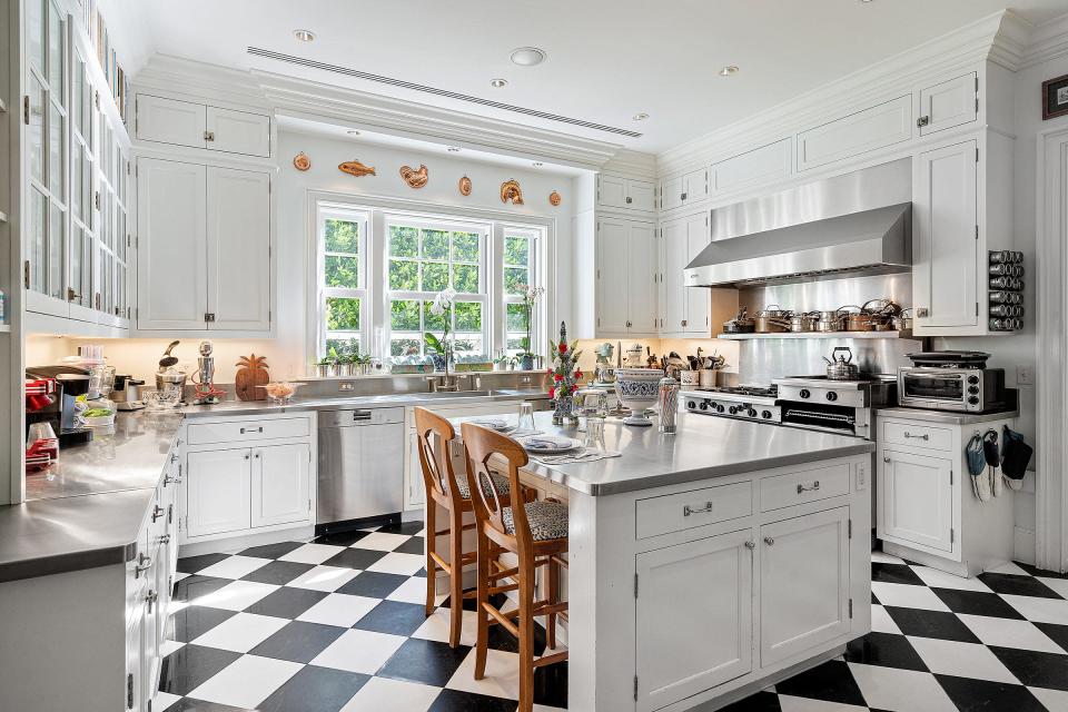 The kitchen is one of homeowner Lori Bernstein&#x002019;s favorite rooms in the house she shares with husband Michael on Kings Road in Palm Beach&#x002019;s Estate Section. The five-bedroom house is listed for sale at $19.6 million.