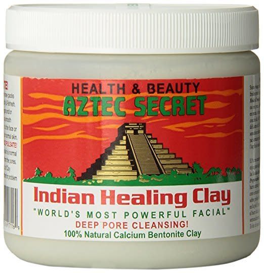 Billed as "the world's <a href="https://www.amazon.com/Aztec-Secret-Indian-Healing-Cleansing/dp/B0014P8L9W/ref=zg_bs_beauty_1?_encoding=UTF8&amp;psc=1&amp;refRID=8TF92ASJSKQ41KSF85G9" target="_blank">most powerful facial</a>," this clay treatment is pure&nbsp;natural calcium bentonite clay, and is free of additives, fragrances and animal products.&nbsp;<br /><strong>Price: <a href="https://www.amazon.com/Aztec-Secret-Indian-Healing-Cleansing/dp/B0014P8L9W/ref=zg_bs_beauty_1?_encoding=UTF8&amp;psc=1&amp;refRID=8TF92ASJSKQ41KSF85G9" target="_blank">$15</a></strong>