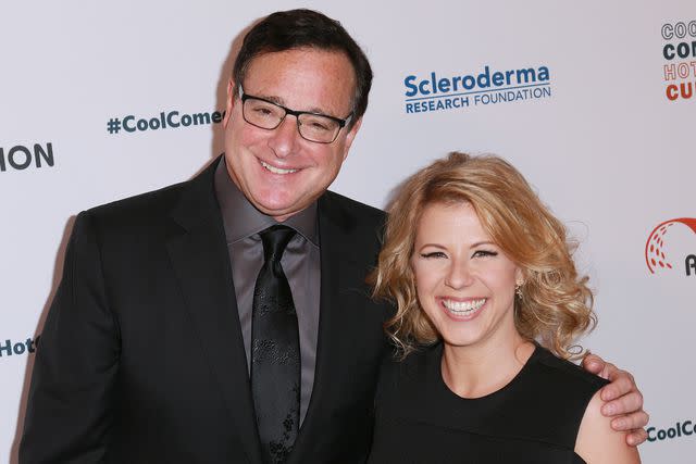 <p>Leon Bennett/WireImage</p> Bob Saget and Jodie Sweetin in 2017