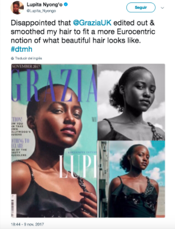 Lupita Nyong’o criticó a una revista que alteró su foto de portada