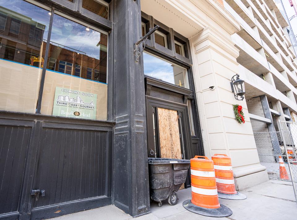 Construction is underway at Third Coast Gourmet, a new upscale deli coming to the Renaissance building in the Third Ward, on Nov. 30, 2023.