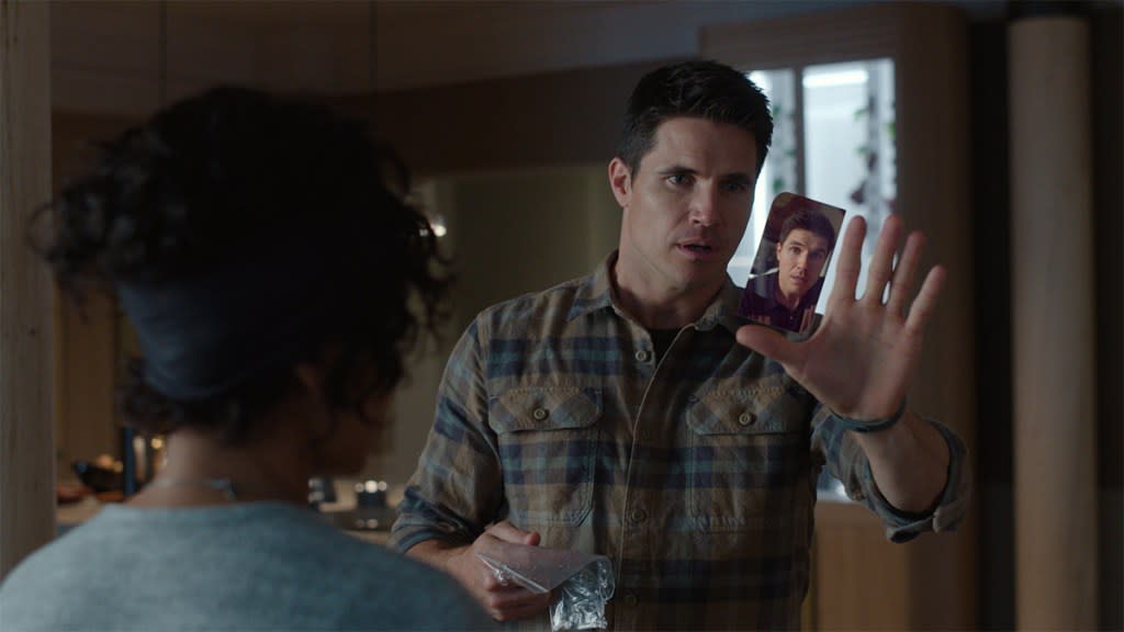 Robbie Amell (Nathan) looking surprised in Upload Season 3 (Credit - Prime Video)