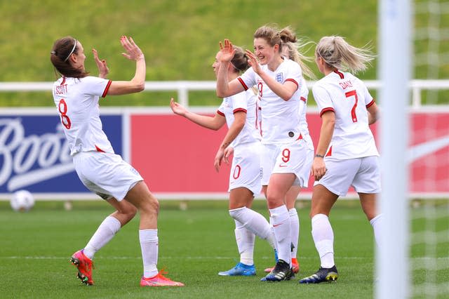 England celebrate a goal