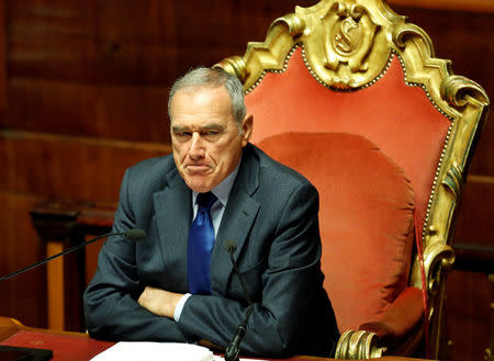 Upper house President Pietro Grasso looks on as he attends a session at the Senate in Rome, Italy December 7, 2016. REUTERS/Remo Casilli