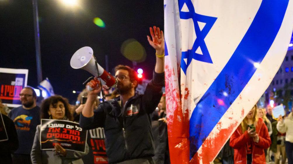 Manifestantes en Tel Aviv.