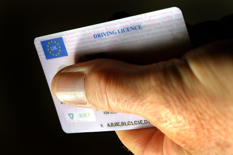 The plastic identity card of a UK driving licence