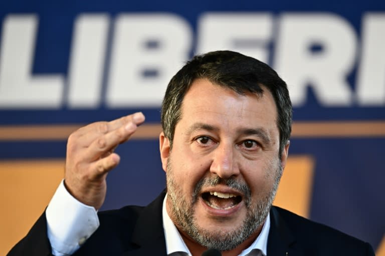 Salvini has repeatedly used attacks against illegal immigration to boost his political capital (GABRIEL BOUYS)