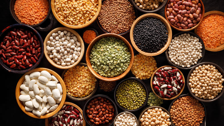 Bowls of dried beans