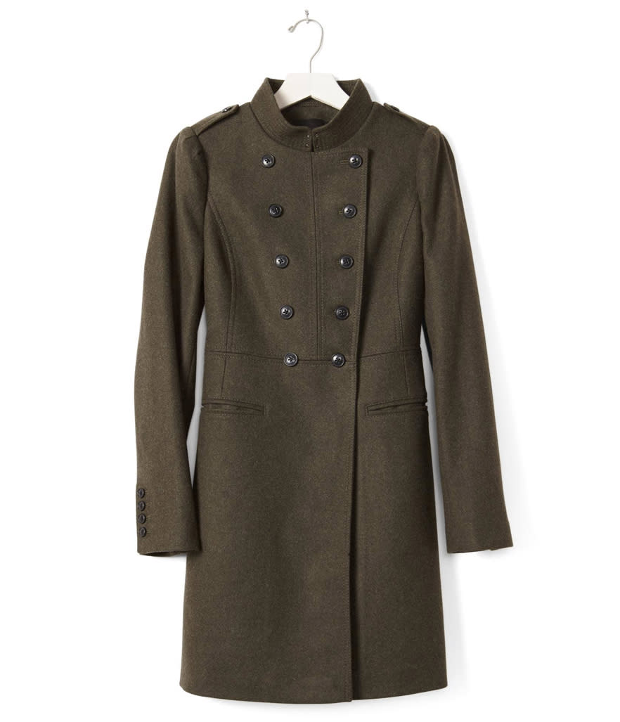 Banana Republic Melton Wool Long Military Coat