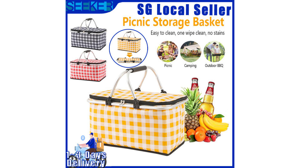 Large Capacity Picnic Basket. (Photo: Lazada SG)