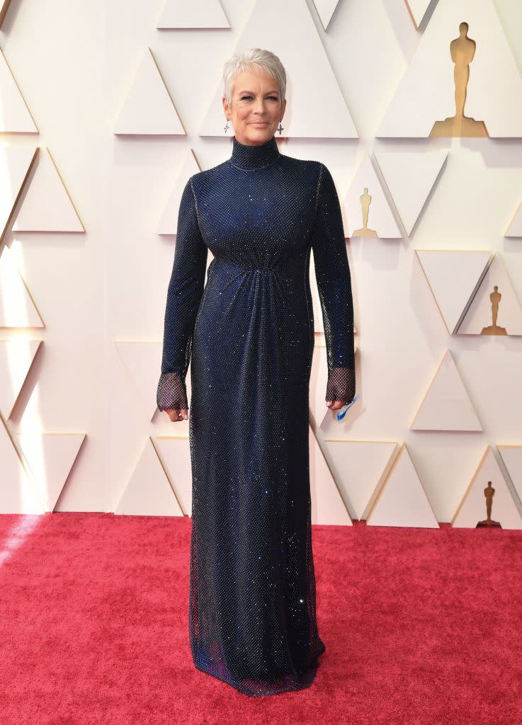 Jamie Lee Curtis on the Oscars red carpet.