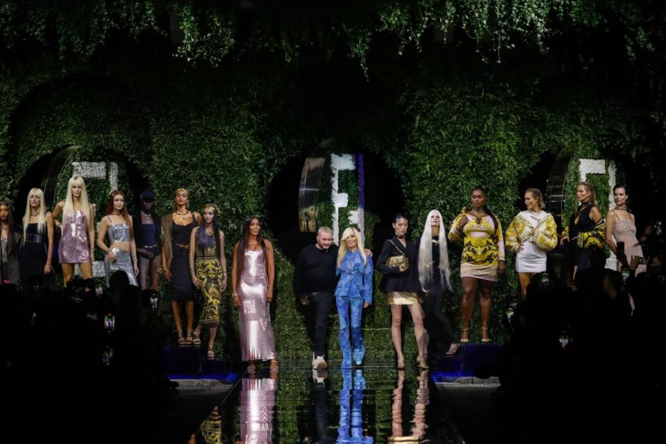 Versace and Fendi’s joint pre-fall 2022 fashion show. - Credit: Aitor Rosás Suné/WWD