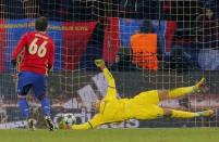 Football Soccer - PFC CSKA Moscow v Bayer Leverkusen - UEFA Champions League Group Stage - Group E - CSKA Stadium, Moscow, Russia - 22/11/16. CSKA Moscow's Bibras Natcho scores a goal from the penalty spot past Bayer Leverkusen's goalkeeper Bernd Leno. REUTERS/Maxim Zmeyev