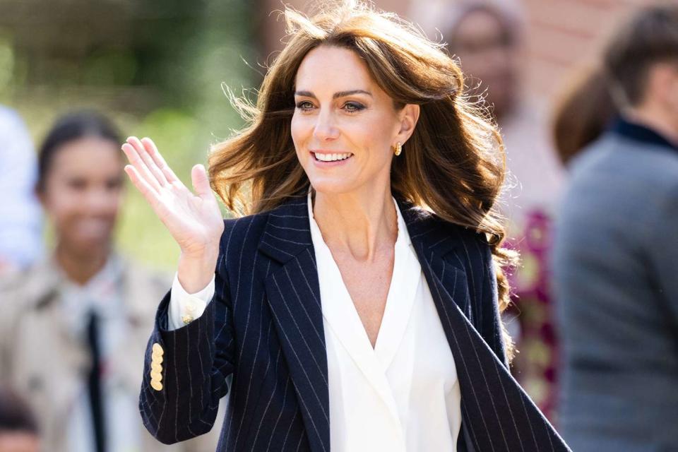 <p>Samir Hussein/WireImage</p> Kate Middleton in Cardiff, Wales on October 3, 2023