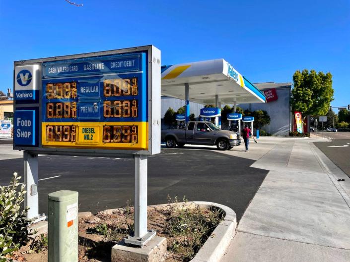 Gas at the Valero Station at South Higuera Street and Madonna Road was mostly above $6 on Thursday, May 19, 2022, across all grades.