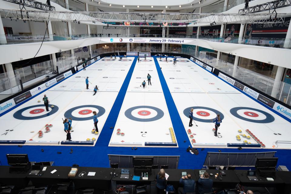 A practice session at the 2024 USA Curling National Championships on Jan. 29, 2024 at the Rink at American Dream in East Rutherford, New Jersey.