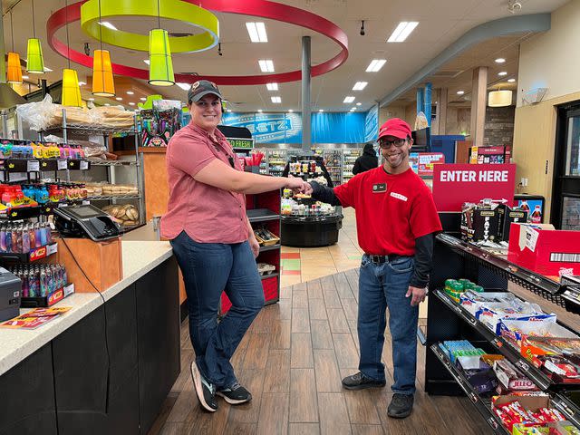 <p>Sheetz</p> Hollidaysburg, Pa. Sheetz store manager Sarah Rogal with store team helper Abel Keith.