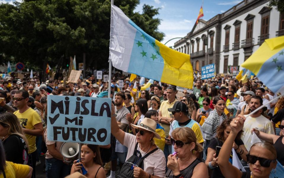 Residents of the Canary Islands complain about hotel construction, water use and widespread pollution