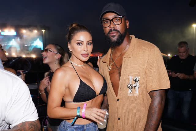 <p>Romain Maurice/Getty</p> Larsa Pippen and Marcus Jordan attend day 2 of Rolling Loud at Hard Rock Stadium