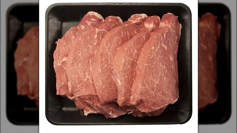 Bottom Round Steak in packaging