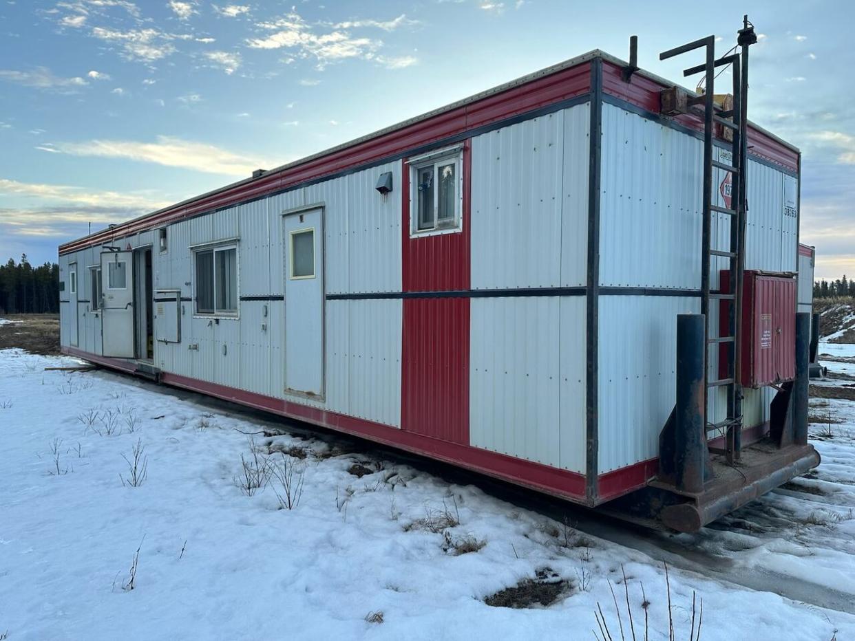 One of the 3 mobile trailers that Melody Magaton, owner of the Sasquatch Crossing Lodge in northern B.C., says were stolen from her property last week. She says 1 of those trailers has been recovered by police and 2 are still missing. (Melody Magaton - image credit)