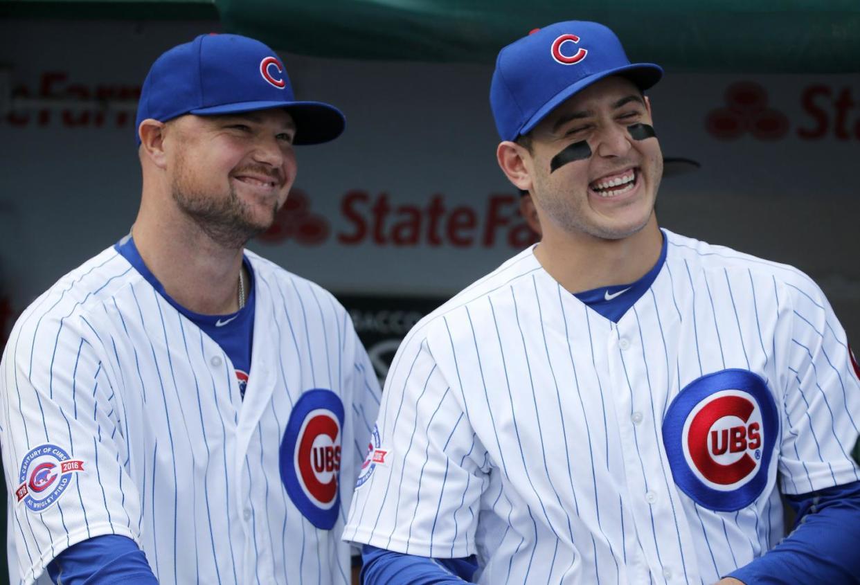 Jon Lester y Anthony Rizzo con los Chicago Cubs