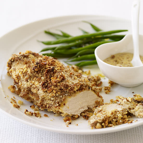 Mustard-Baked Chicken with a Pretzel Crust