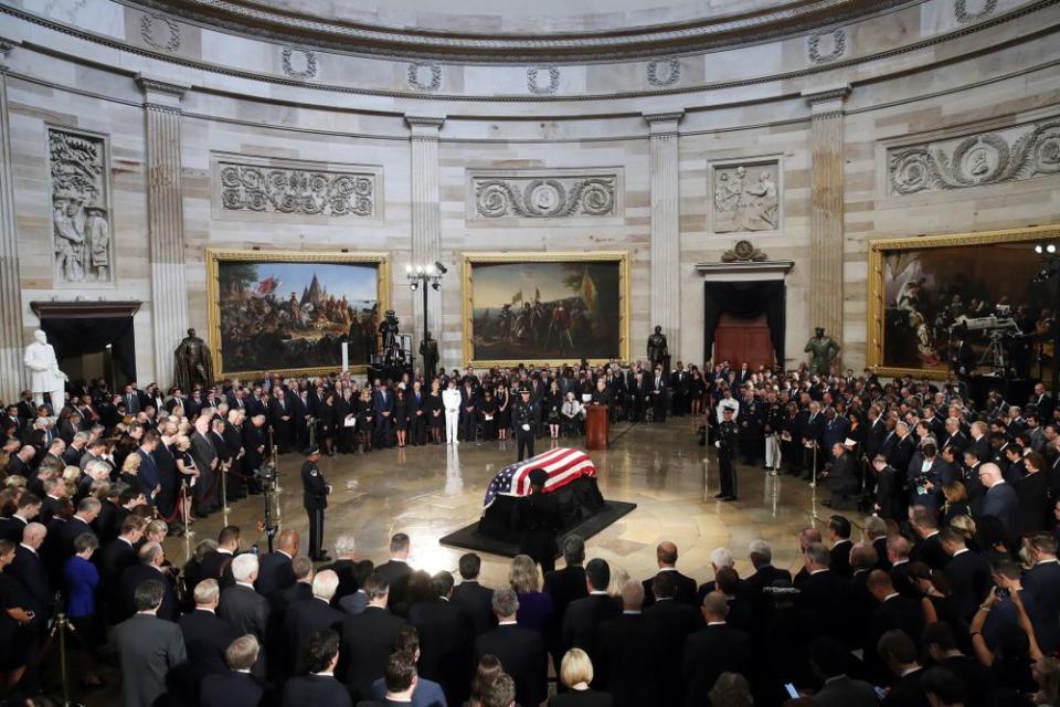 McCain's casket in the U.S. Capitol Rotunda